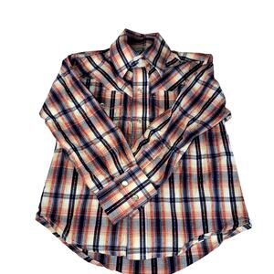 Vintage Wrangler Western Wear Toddler Boys Plaid Pearl Snap Cowboy Shirt 3-4T